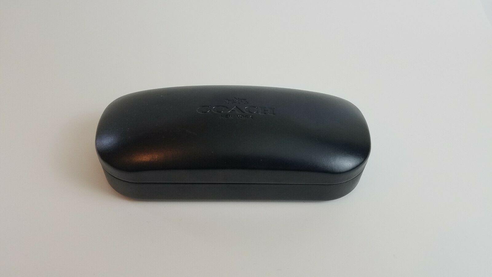 COACH Clamshell Black Leather Sunglasses Case N7