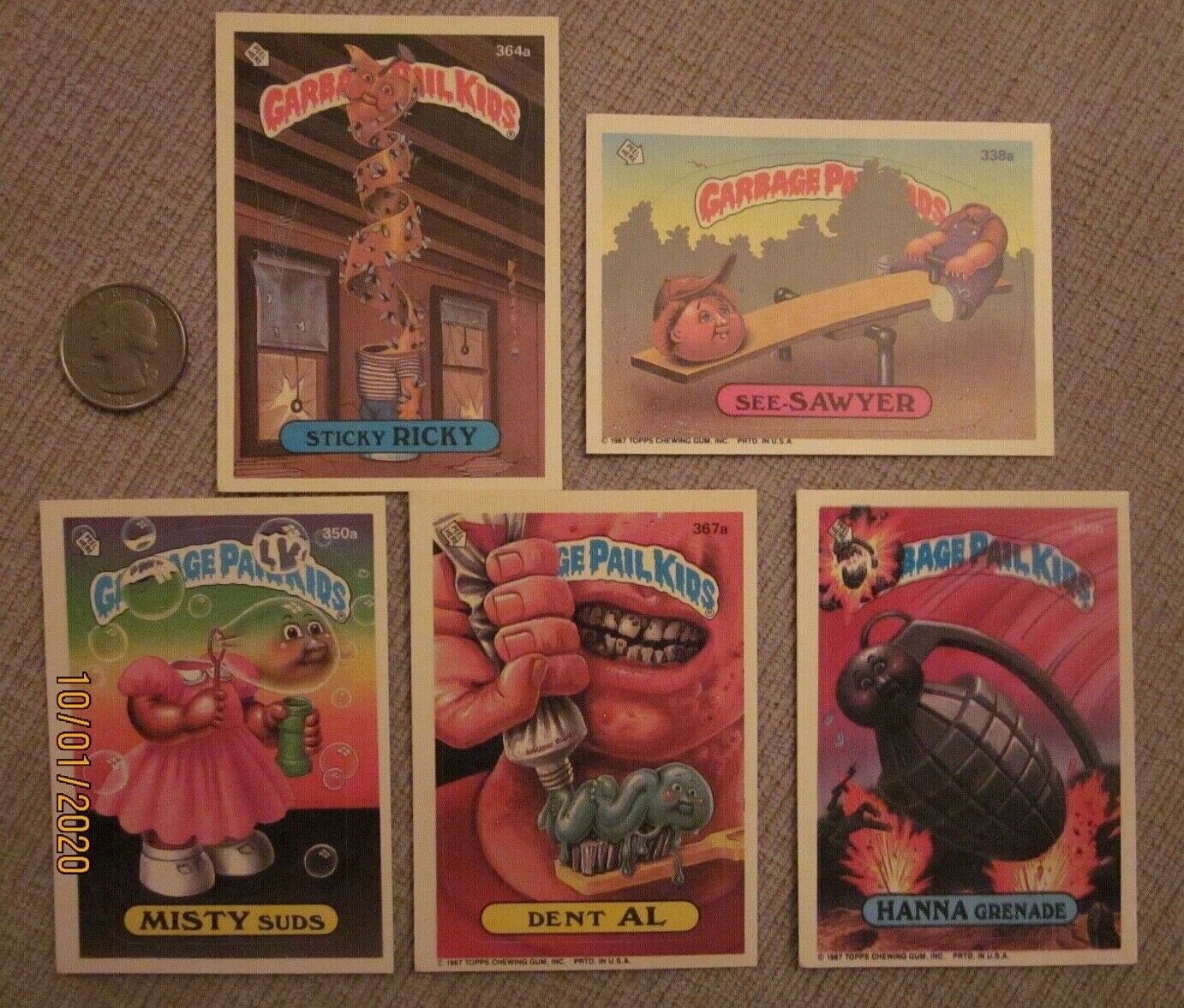 1987 Garbage Pail Kids Topps Vintage Lot of 5 Trading Cards/Stickers