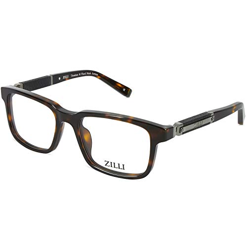 ZILLI Rectangular Eyeglasses for Men Eyewear Titanium Leather Frame Glasses 60004