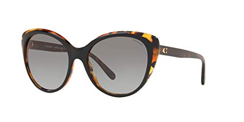 Coach Woman Sunglasses, Black Lenses Acetate Frame, 55mm