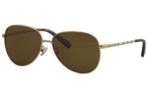 Coach Women 0HC7094 Sunglasses Light/Gold - Brown Solid Lenses 60MM