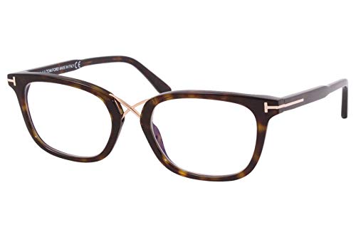 Eyeglasses Tom Ford FT 5637 -B 052 Shiny Classic Dark Havana, Rose Gold/Blue Bl