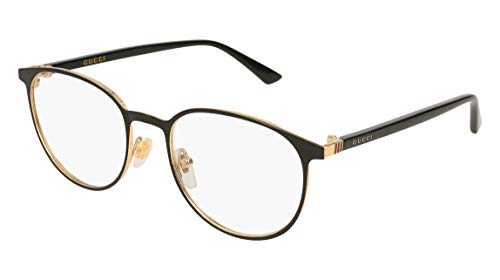 GUCCI Romanticism 0293 Black Gold Cat Eye Metal Eyeglasses 52mm GG0293O