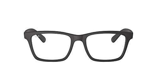 Ray-Ban Unisex-Adult RX7025 Prescription Eyeglass Frames, Matte Black/Demo Lens, 55 mm