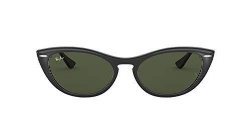 Ray-Ban Women's RB4314N Nina Cat Eye Sunglasses, Black/Green, 54 mm