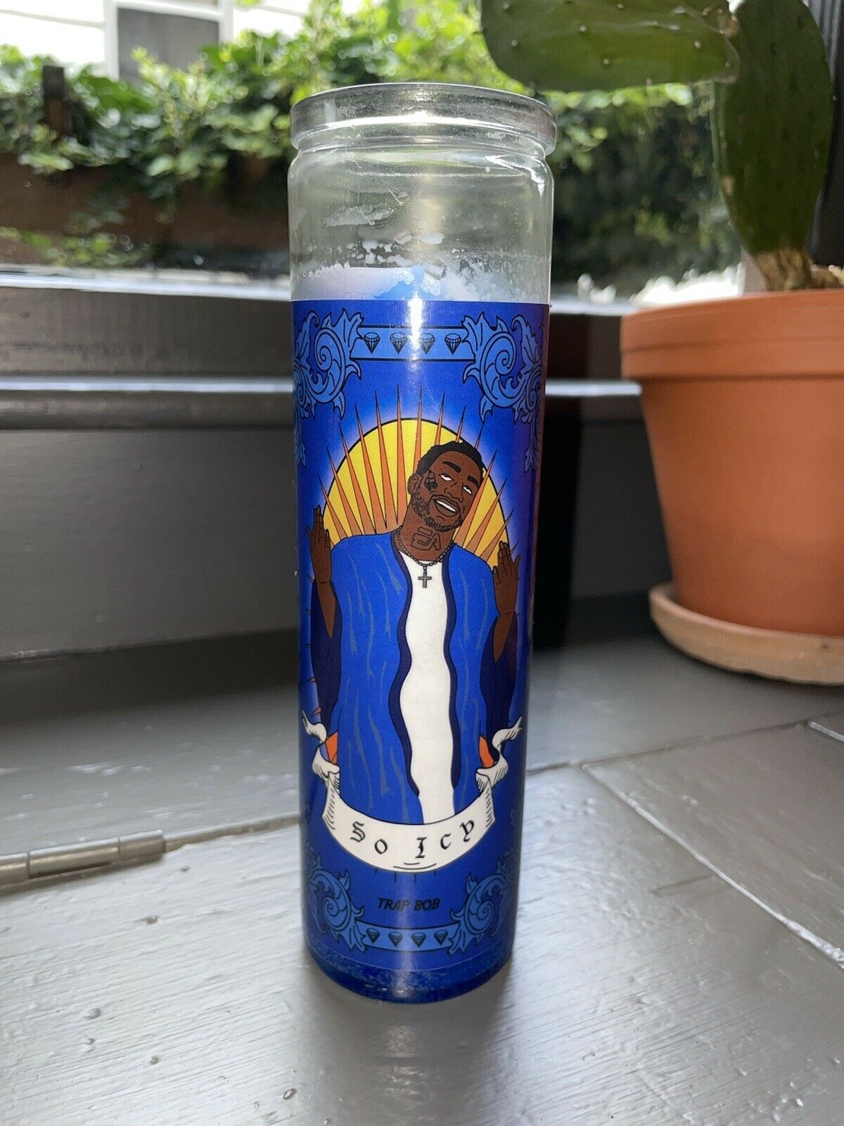 Gucci Mane Trap Bob World 7 Days of Trappin' Votive Prayer Candle So Icy Blue
