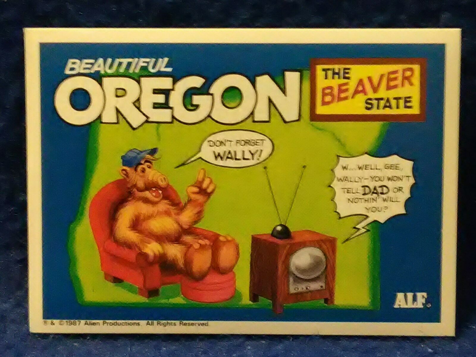 1987 TOPPS U. S. of ALF #37 Oregon Trading card Sticker