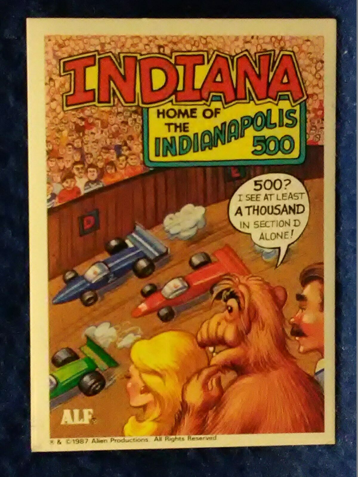 1987 TOPPS U. S. of ALF #14 Indiana Trading card Sticker