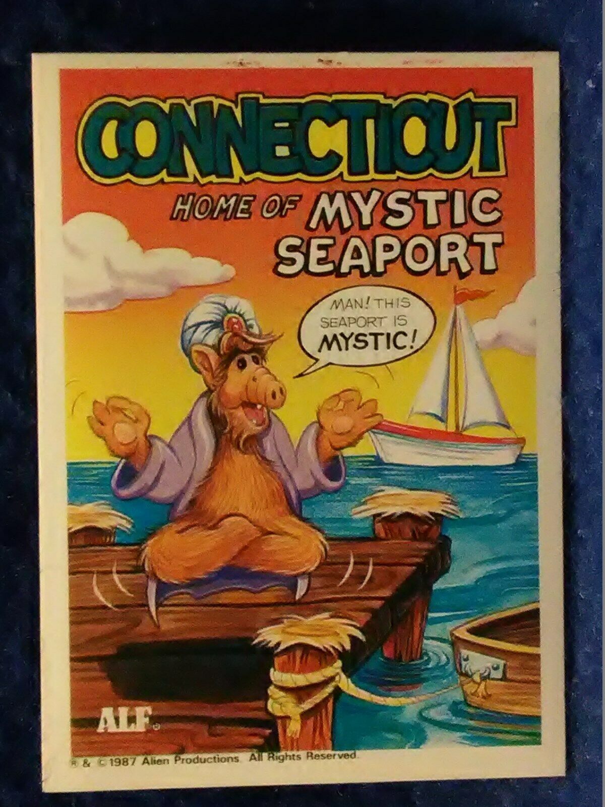 1987 TOPPS U. S. of ALF #7 Connecticut Trading card Sticker