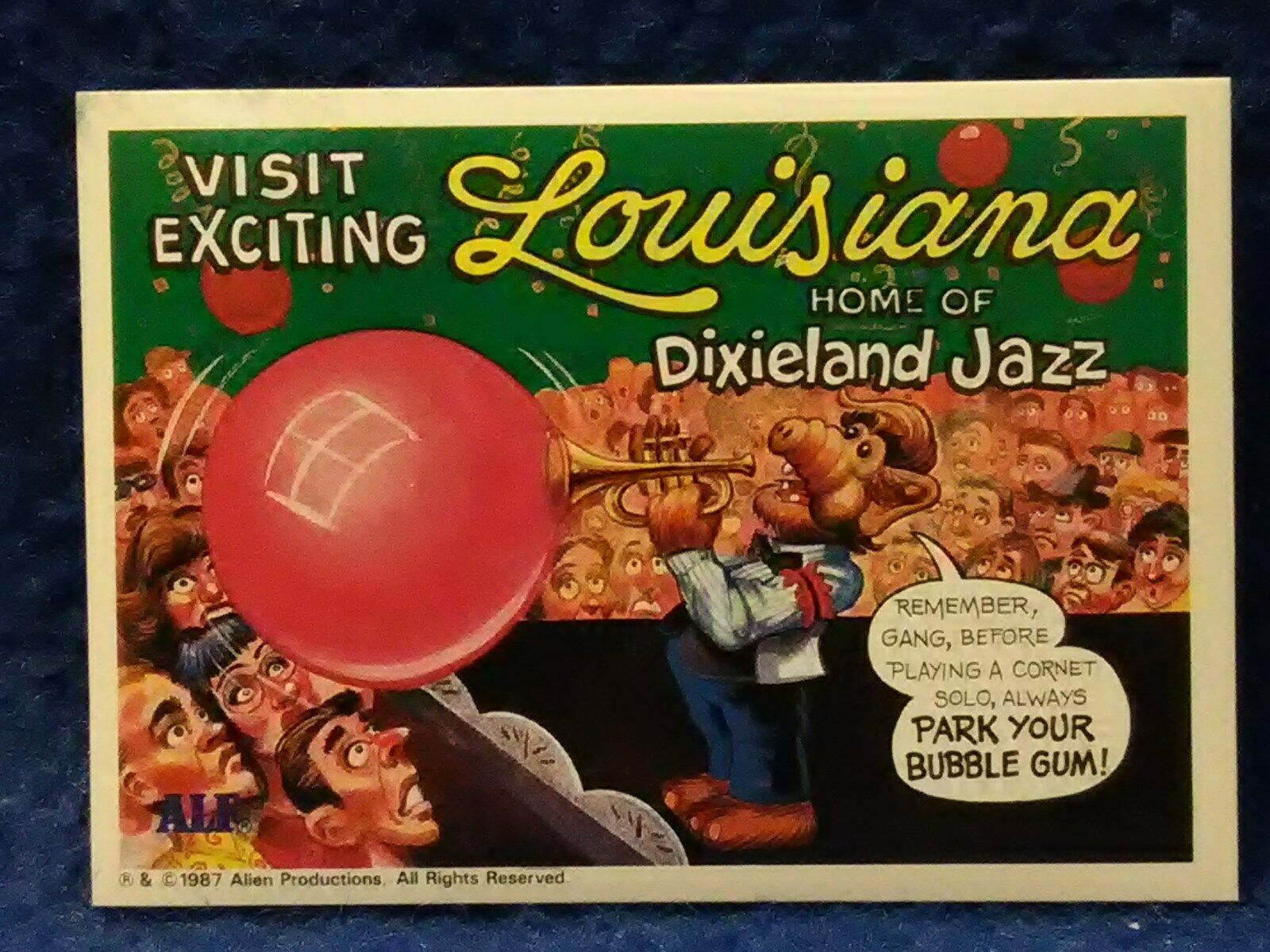 1987 TOPPS U. S. of ALF #18 Louisiana Trading card Sticker