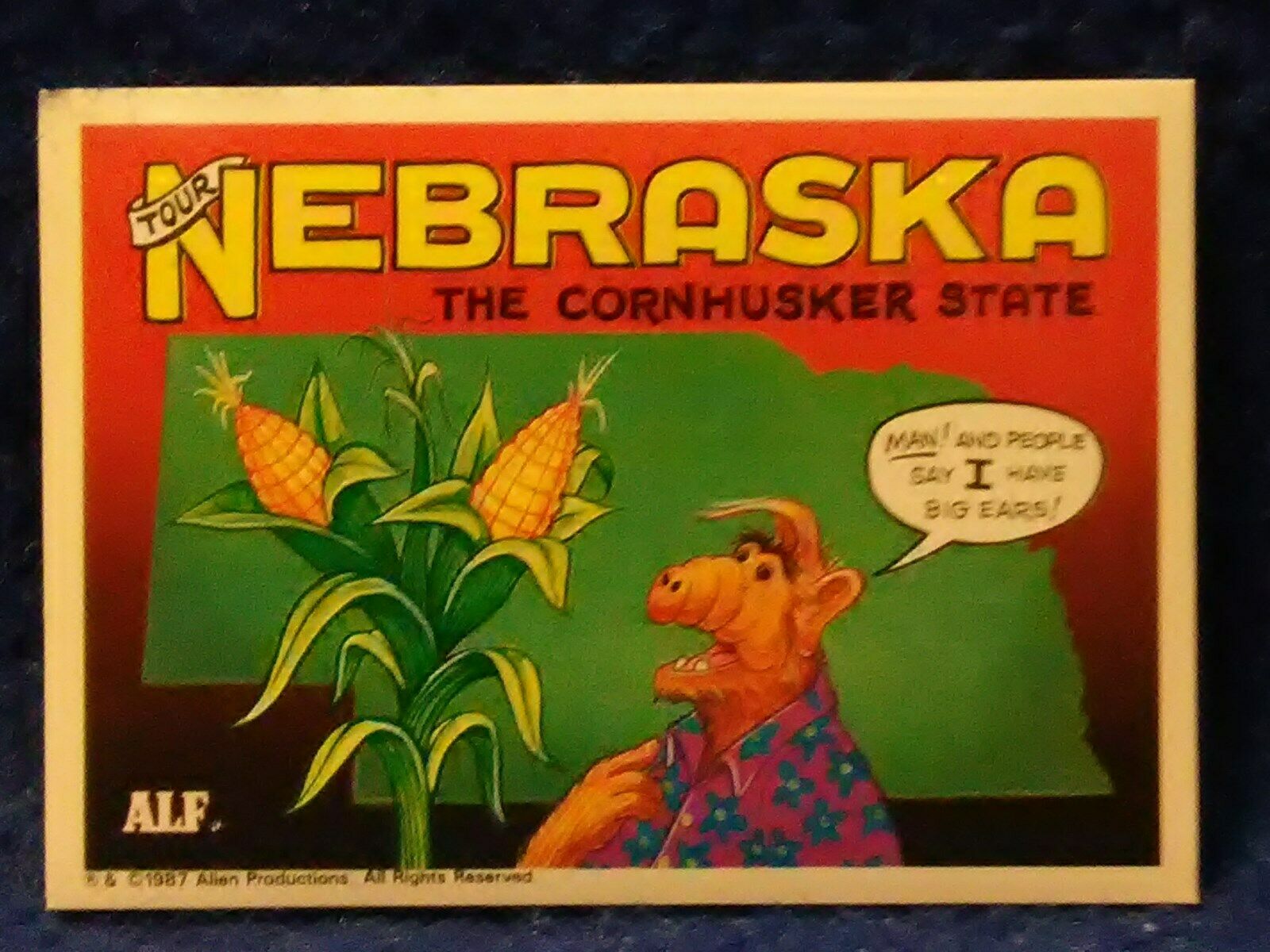 1987 TOPPS U. S. of ALF #27 Nebraska Trading card Sticker