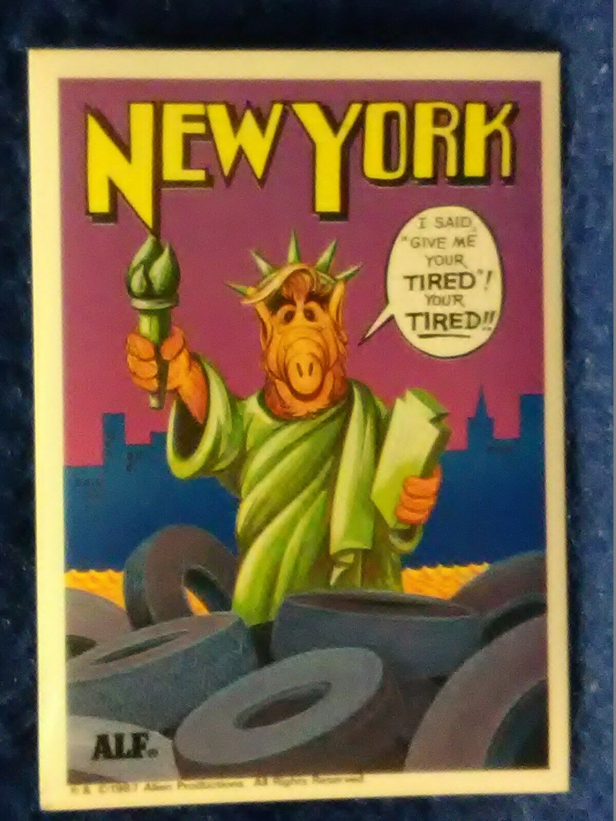 1987 TOPPS U. S. of ALF #32 New York Trading card Sticker