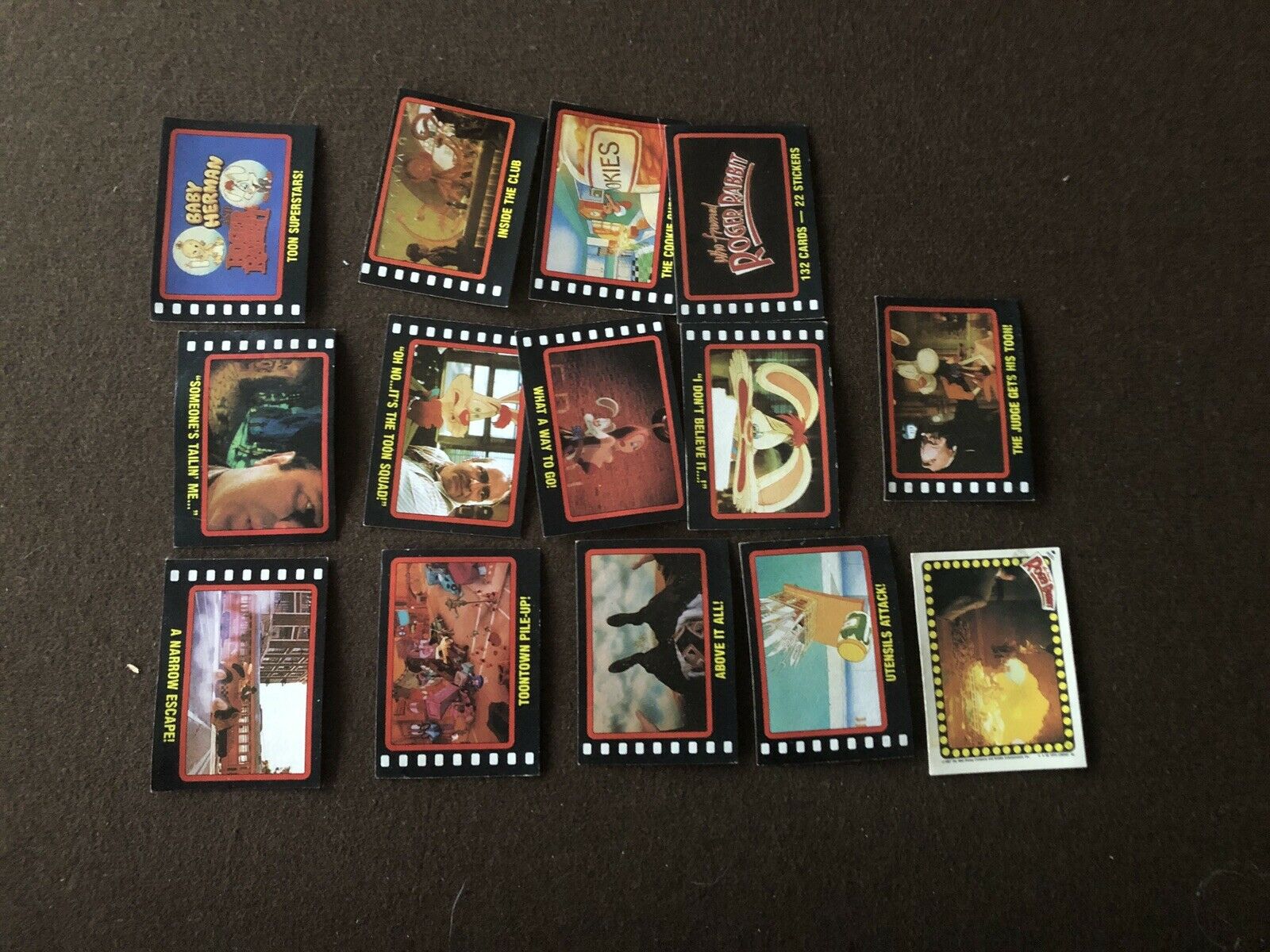 Vintage 1987 Who Framed Roger Rabbit Bundle Lot Of 14 Topps Trading Cards