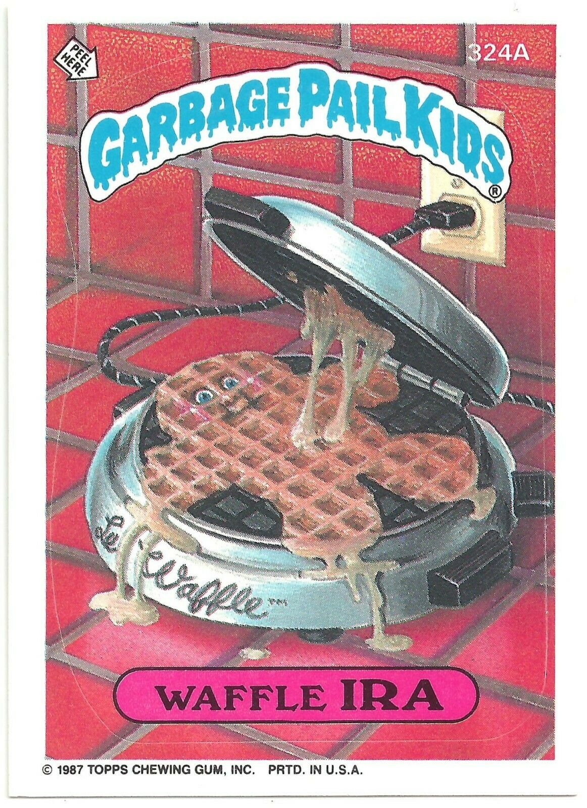 Waffle IRA # 324A Vintage Garbage Pail Kids 1987 Series 8 Trading Card