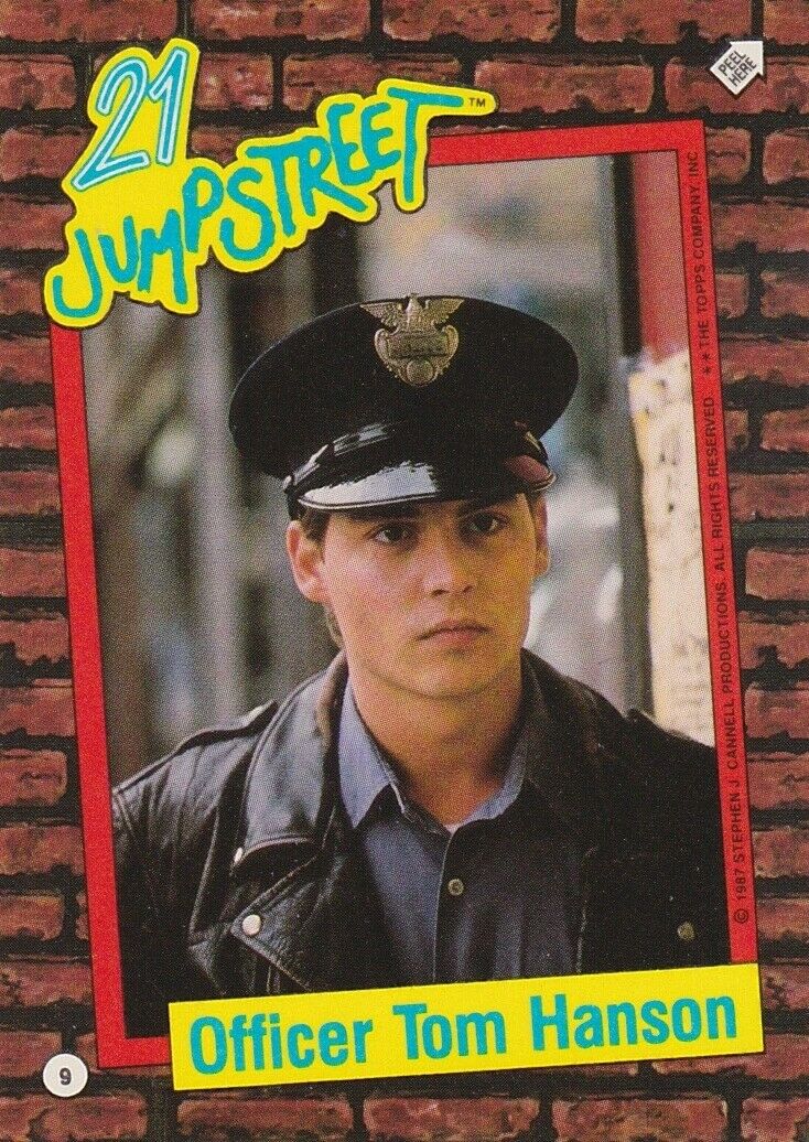 21 JUMP STREET STICKER TRADING CARD 1987 #9 OFFICER TOM HANSON