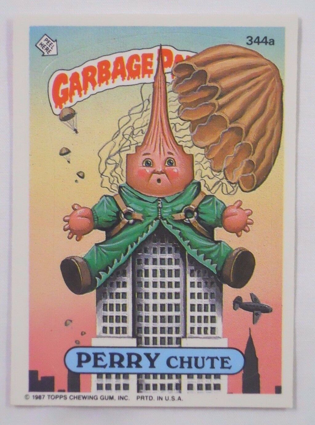 VINTAGE! 1987 Topps Garbage Pail Kids Trading Card #344a-Perry Chute