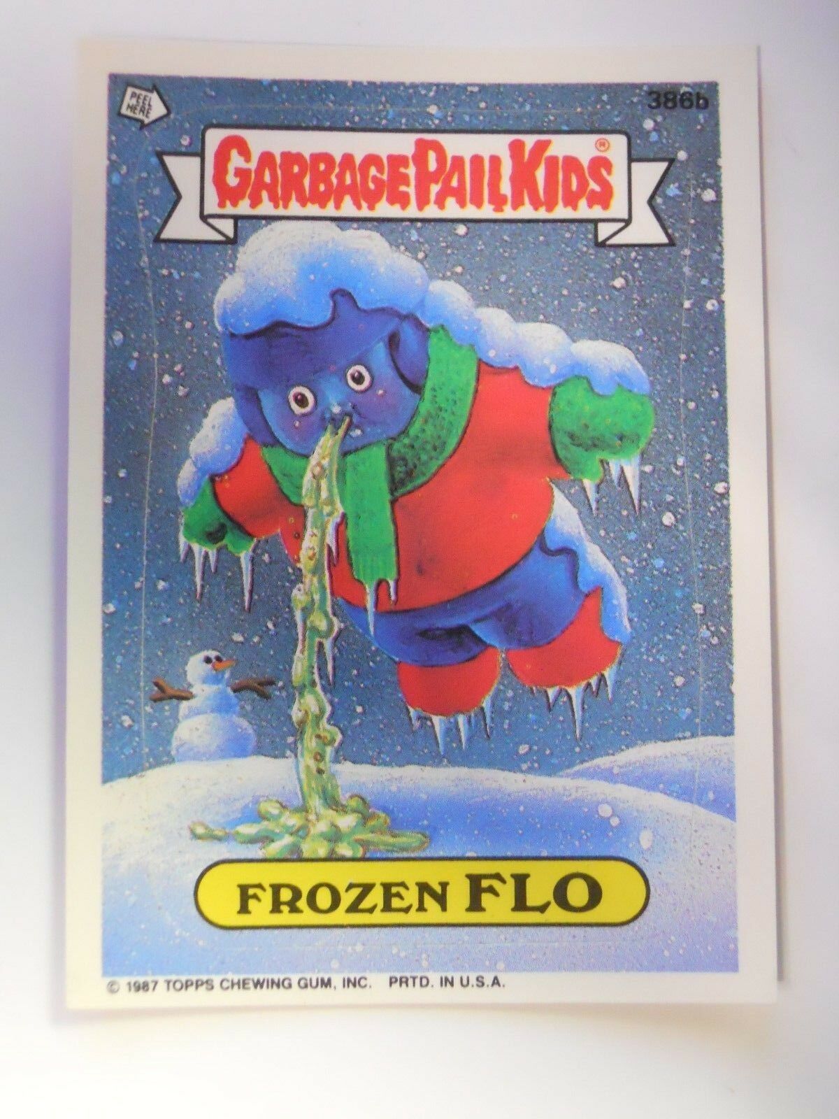 VINTAGE! 1987 Topps Garbage Pail Kids Trading Card #386b-Frozen Flo
