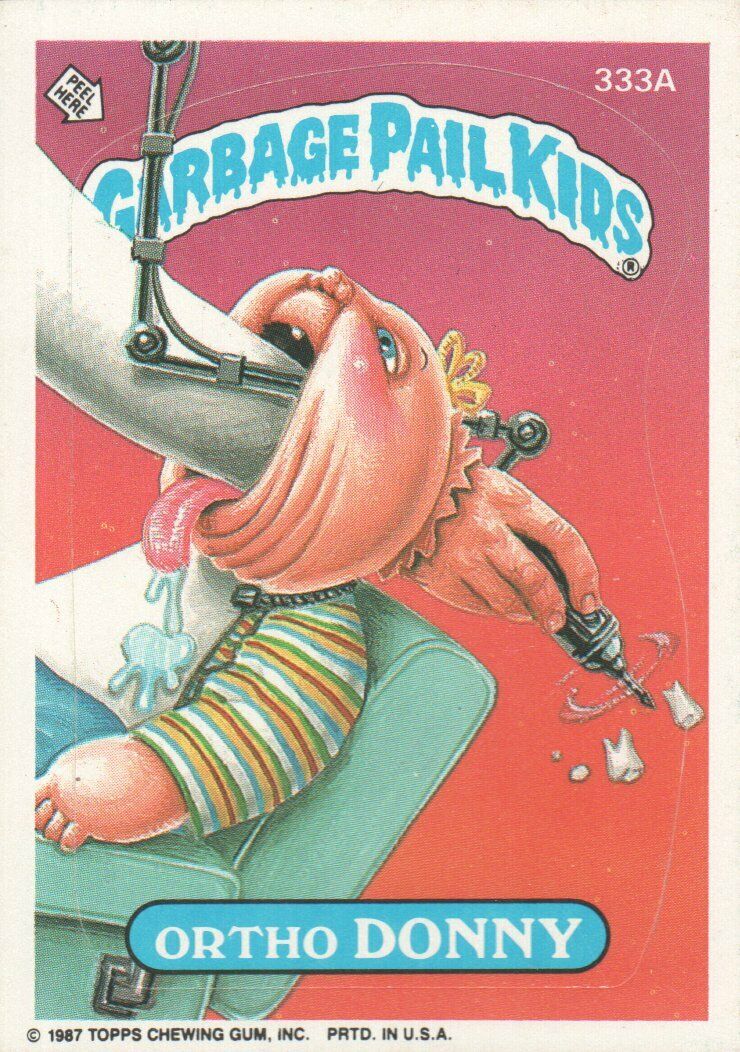 1987 Garbage Pail Kids Trading Cards #333a Ortho Donny