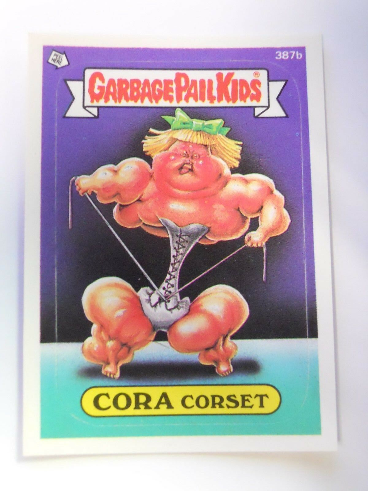 VINTAGE! 1987 Topps Garbage Pail Kids Trading Card #387b-Cora Corset