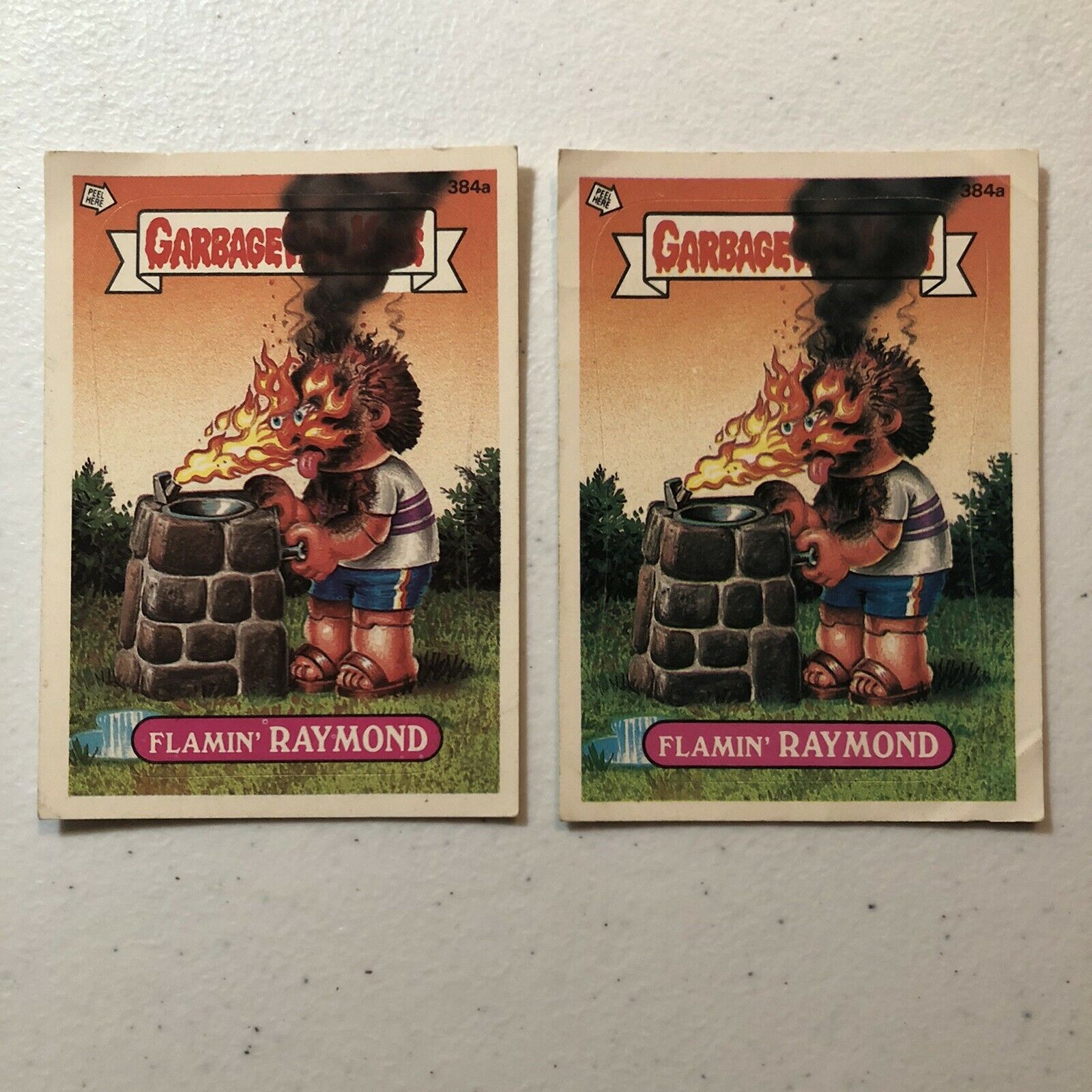 1987 Topps Garbage Pail Kids Flamin' Raymond White Box ERROR Trading Cards GPK