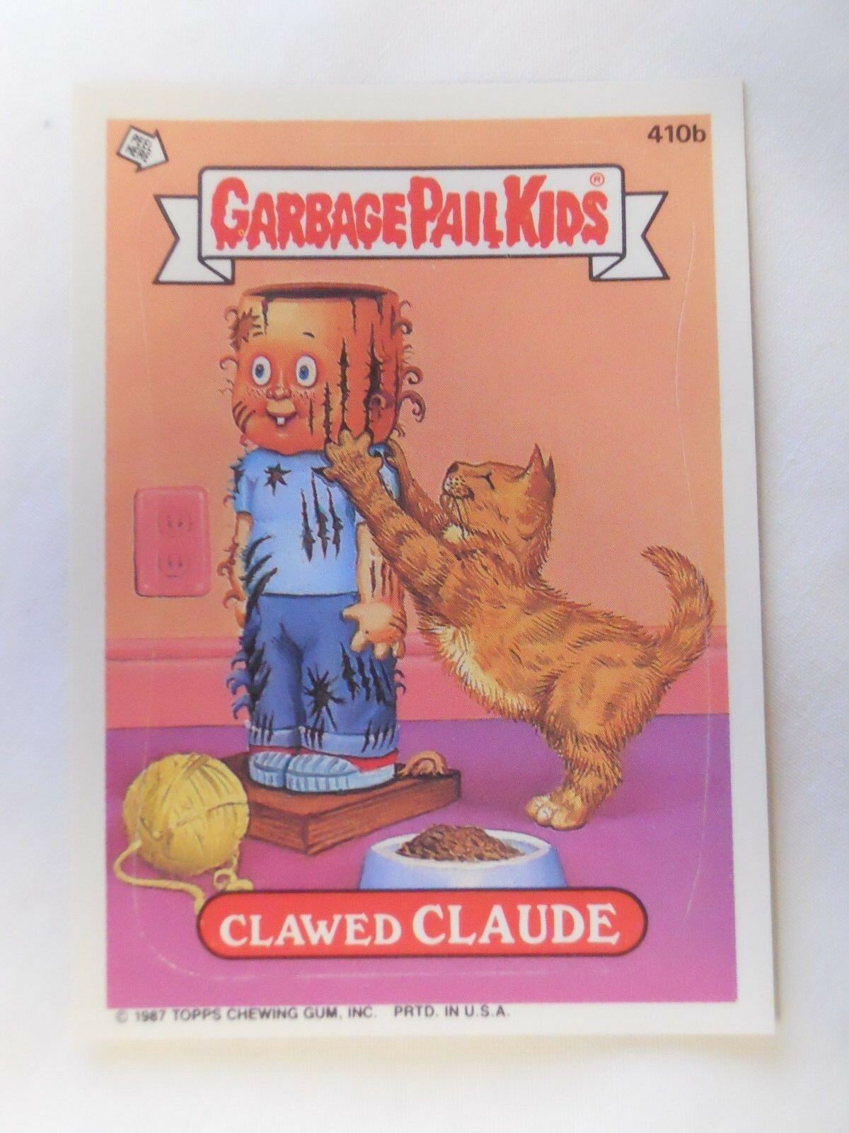 VINTAGE! 1987 Topps Garbage Pail Kids Trading Card #410b-Clawed Claude