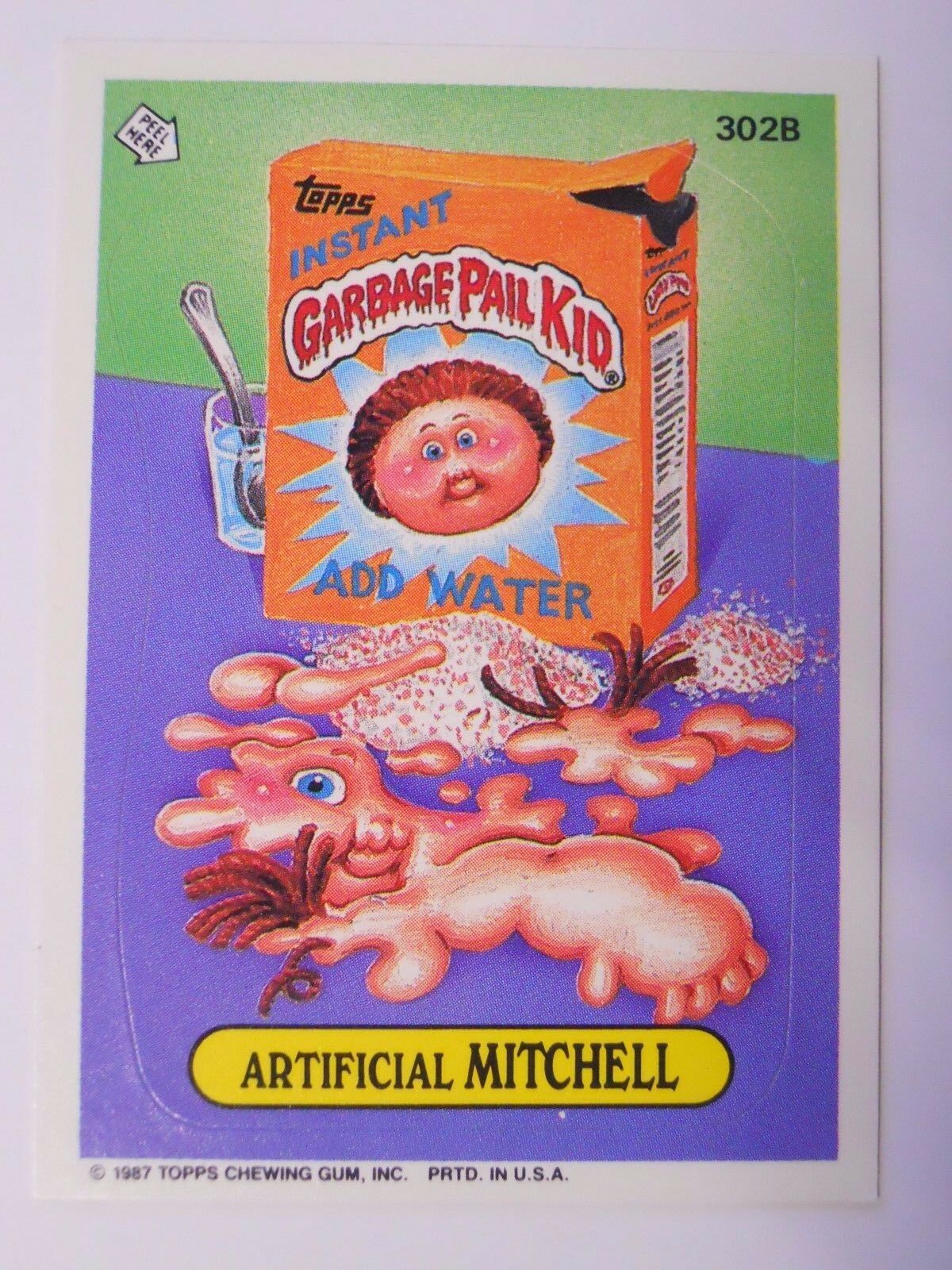 VINTAGE! 1987 Topps Garbage Pail Kids Trading Card #302b-Artificial Mitchell