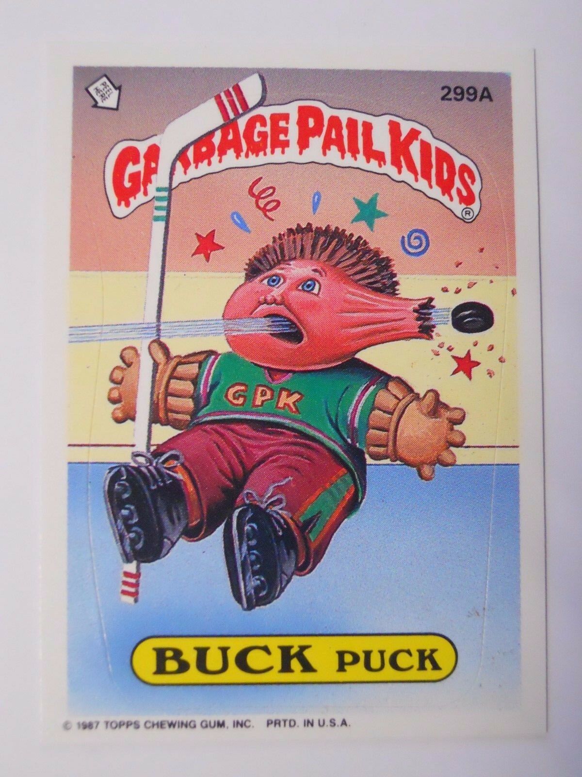 VINTAGE! 1987 Topps Garbage Pail Kids Trading Card #299a-Buck Puck