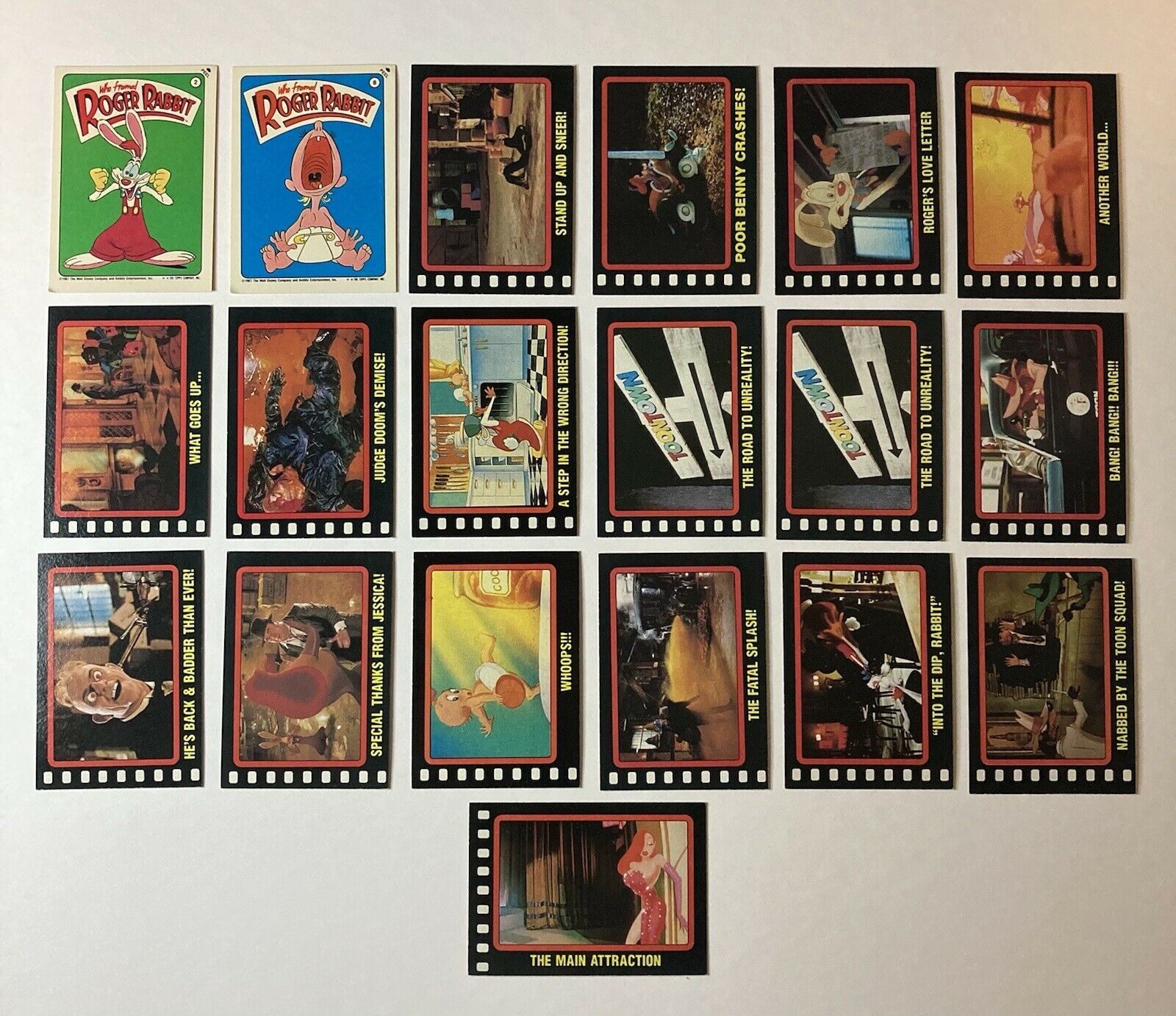 1987 TOPPS - WHO FRAMED ROGER RABBIT TRADING CARD LOT. (19)