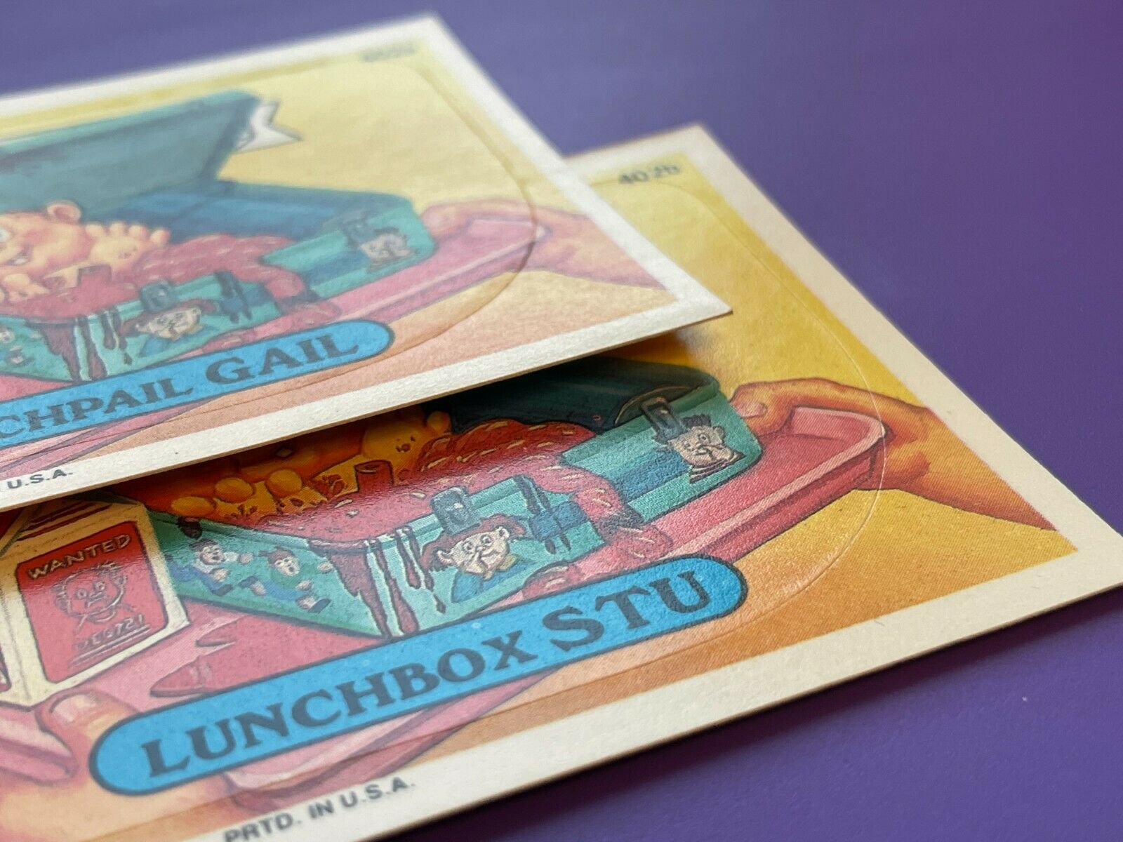 Topps Garbage Pail Kids 402a/402b LUNCHPAIL GAIL Stu Trading Card DIECUT ERROR