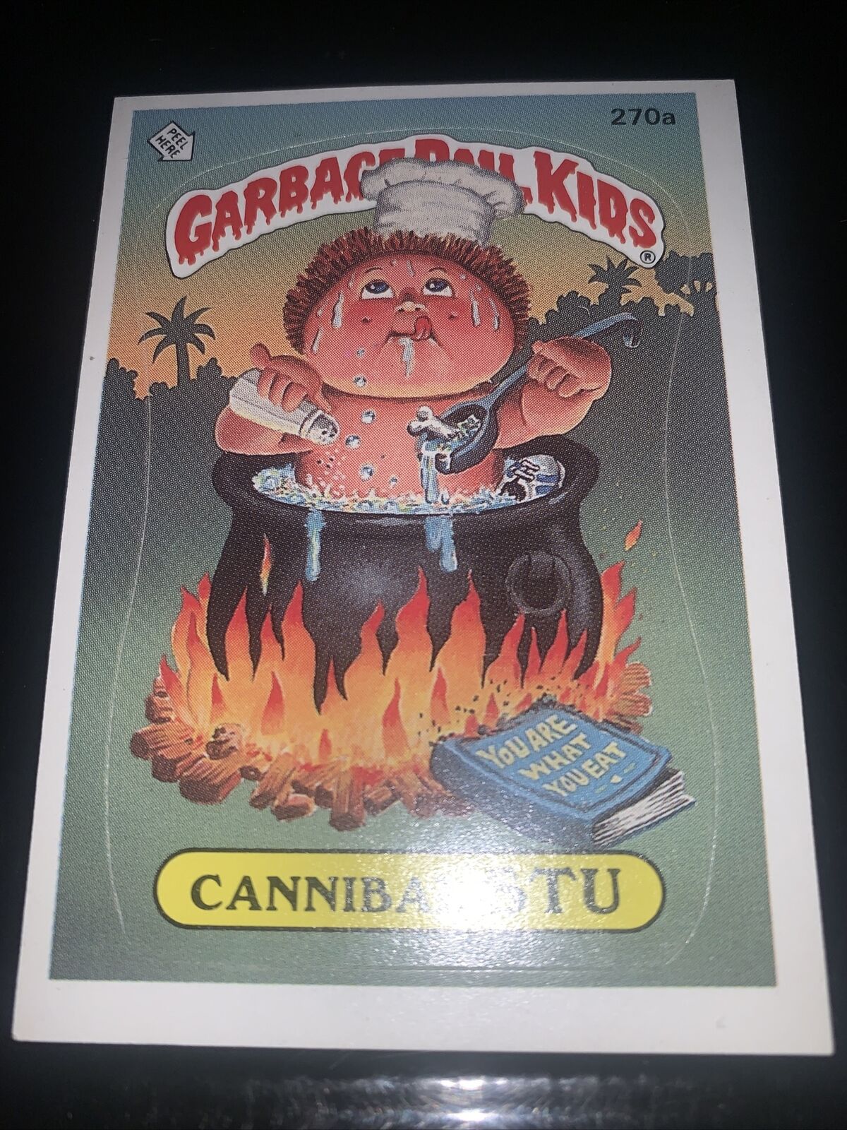 CANNIBAL STU, 1987 Topps Garbage Pail Kids Trading Card #270a