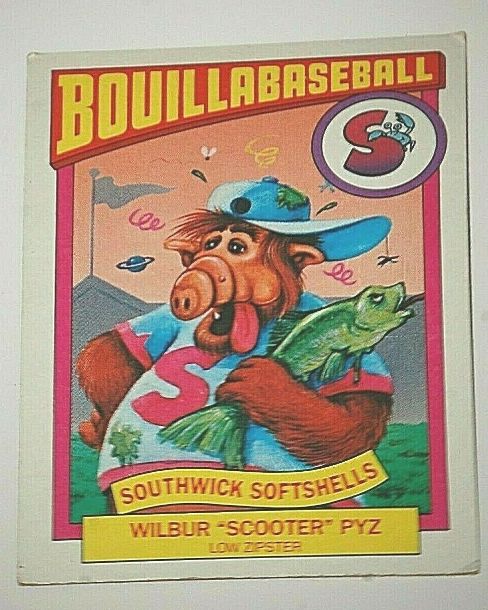 1987 Topps Alf Series Bouillabaseball Trading Card 20B Wilbur Scooter Pyz Zipstr