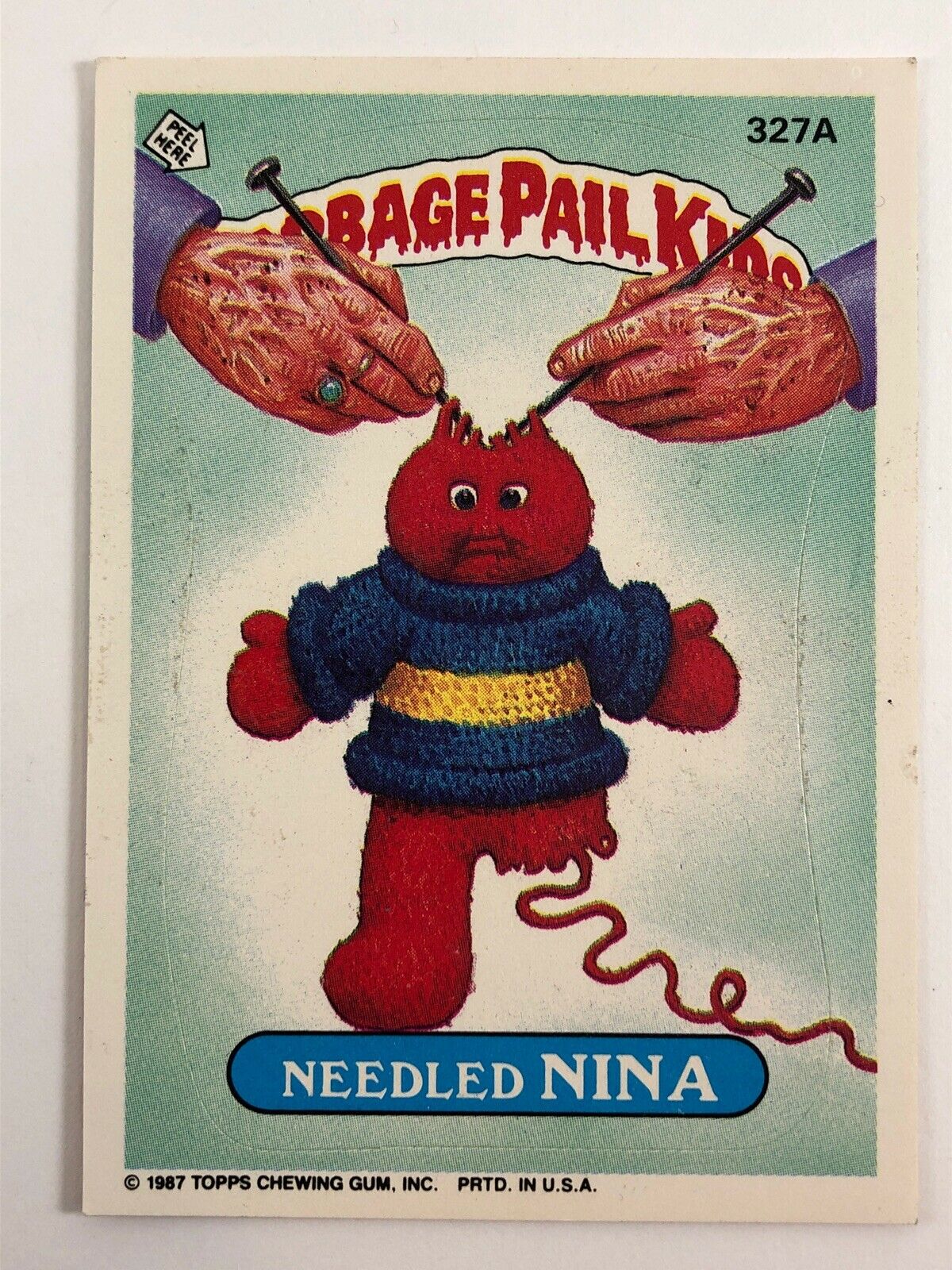 1987 Garbage Pail Kids Needled Nina Topps Vintage Trading Card OS8 327a Sticker