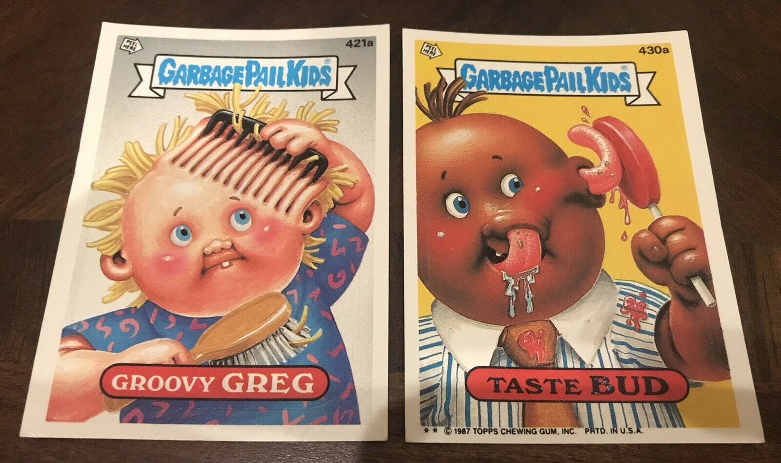2 1987 Topps Garbage Pail Kids Original Series 11 Trading Cards! GPK OS11
