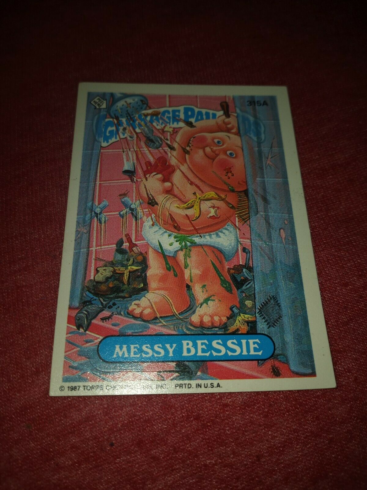 1987 Garbage Pail Kids Messy Bessie Topps Vintage Trading Card OS8 315a Sticker