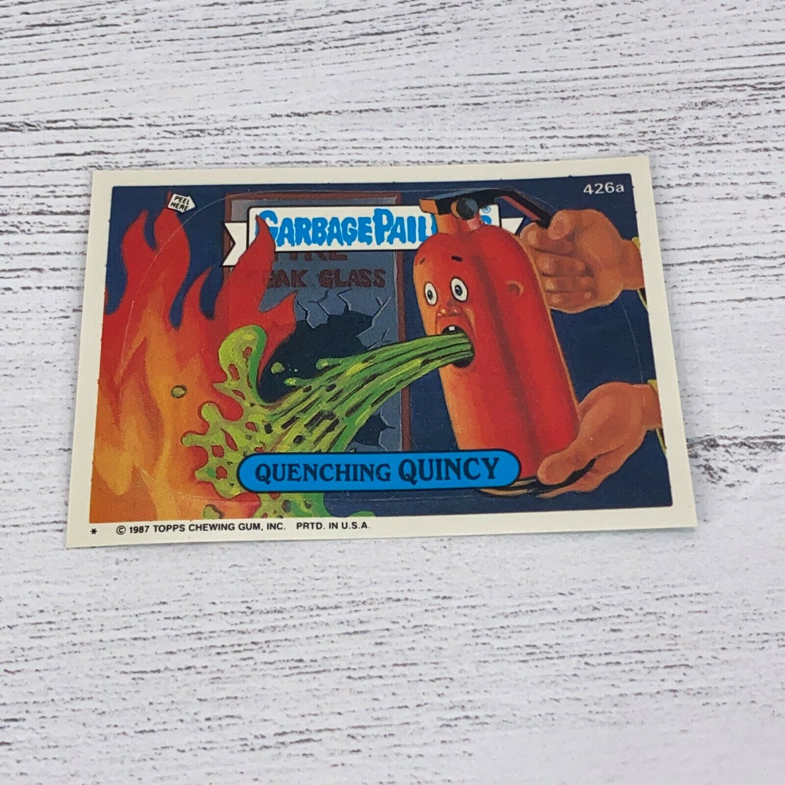 1987 Garbage Pail Kids #426b Quenching Quincy Trading Card Original Series 11