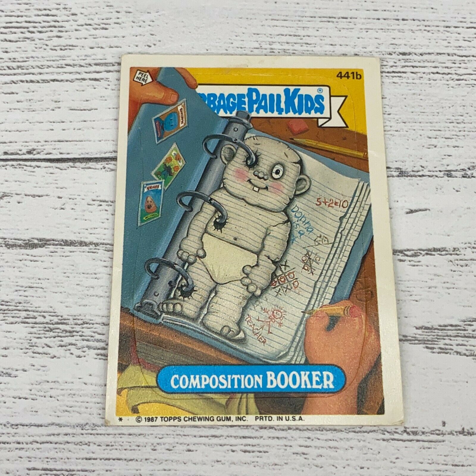 1987 Garbage Pail Kids 441b Composition Booker Trading Card Original Series 11