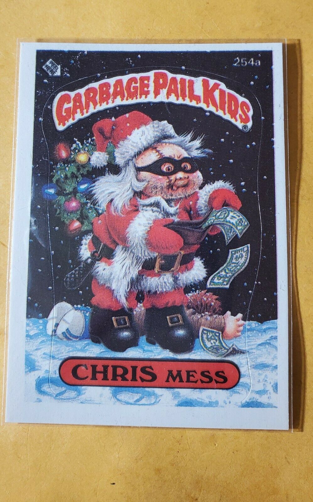1987 Garbage Pail Kids Chris Mess Topps Trading Card OS7 254a MISPRINT SLEEVED
