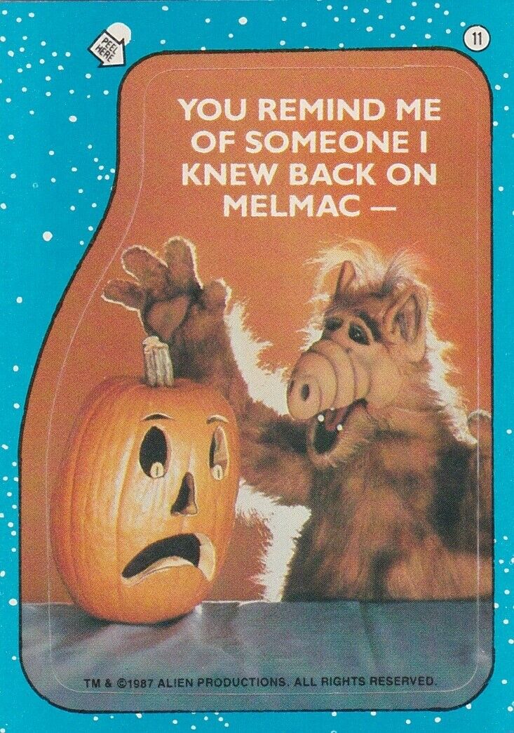 1987 ALF TV SHOW SERIES 1 STICKER SINGLE TRADING CARD #11