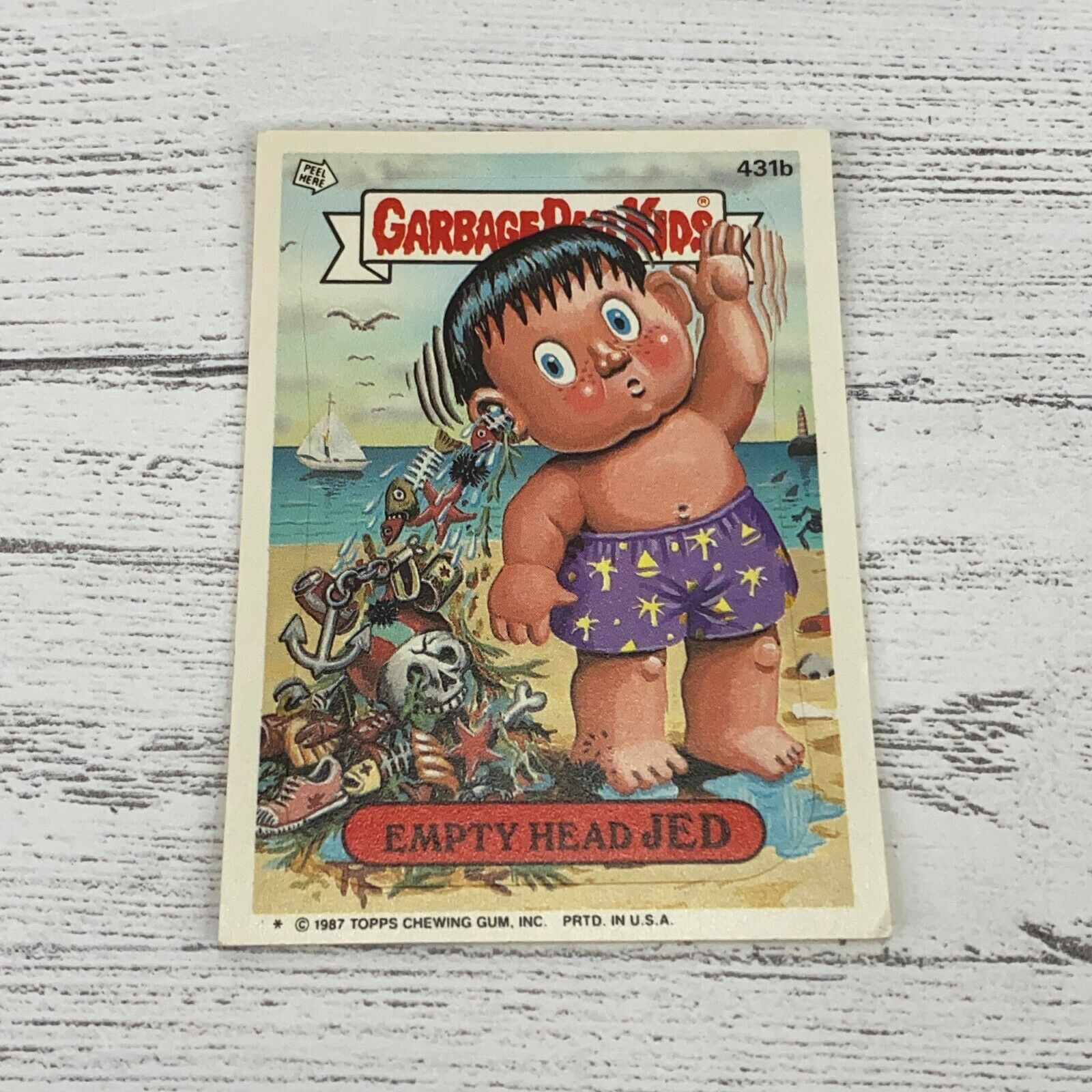 1987 Garbage Pail Kids 431b Empty Head Jed Trading Card Original Series 11 Topps