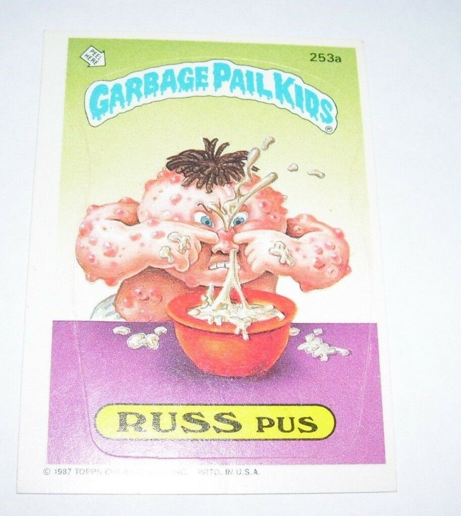 Garbage Pail Kids Russ Puss 1987 Topps Trading Card 253a