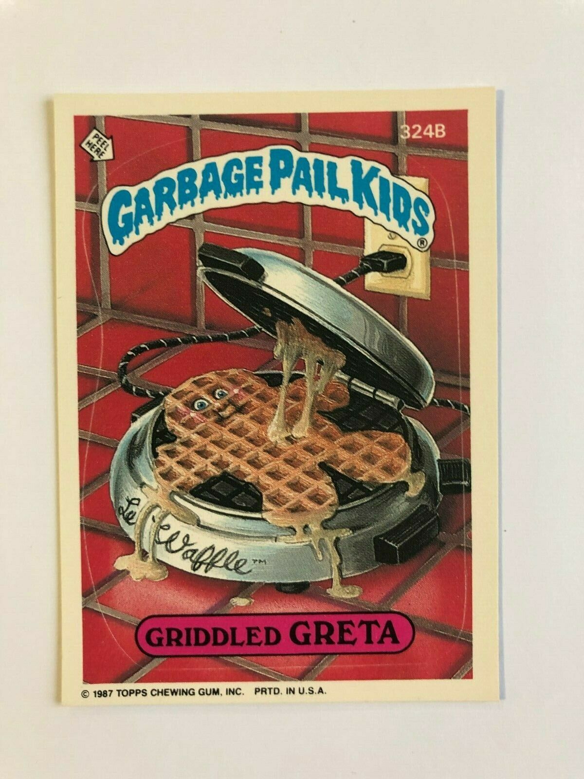 Topps 1987 Garbage Pail Kids Trading Card # 324B Griddled Greta