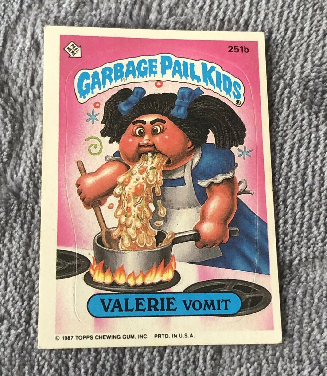 Garbage Pail Kids Valerie Vomit 1987 Topps Trading Card 251b