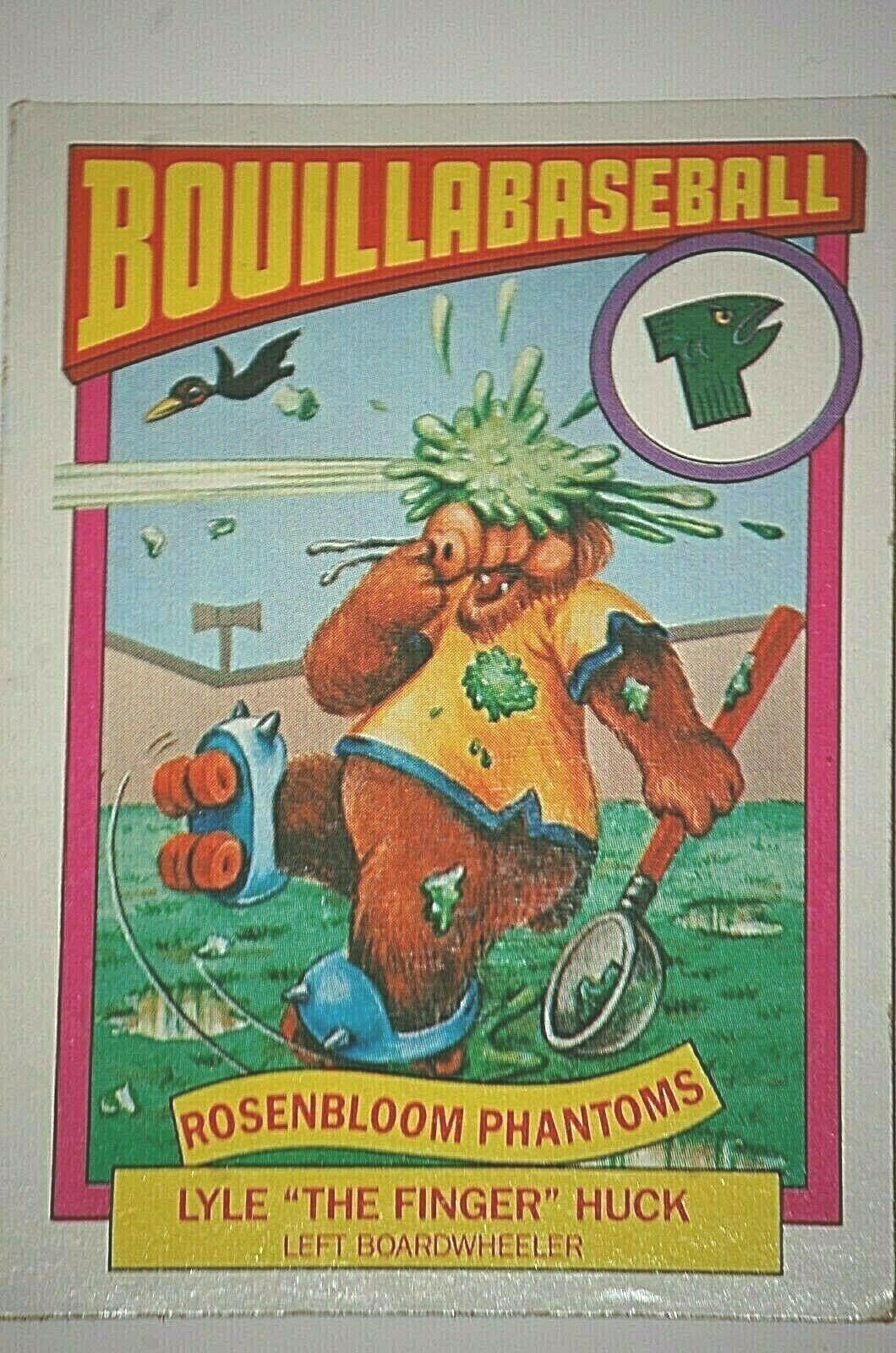 1987 Topps Alf Series Bouillabaseball Trading Card 13B Lyle The Finger Huck Left