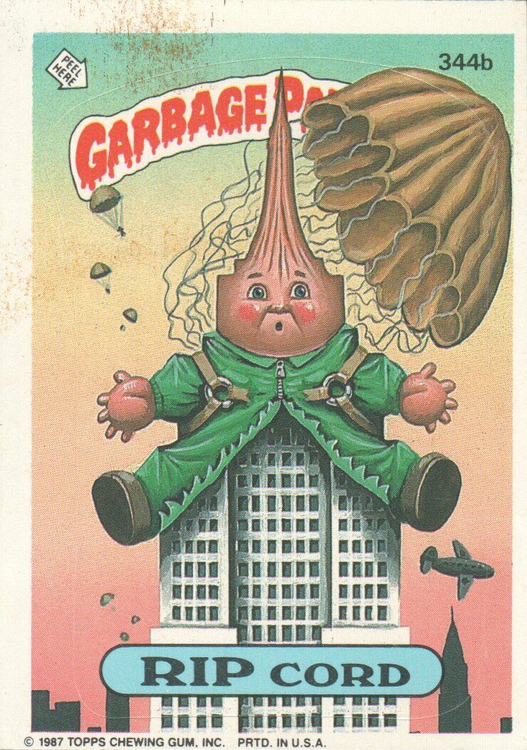 1987 Garbage Pail Kids Trading Cards #344b Rip Cord
