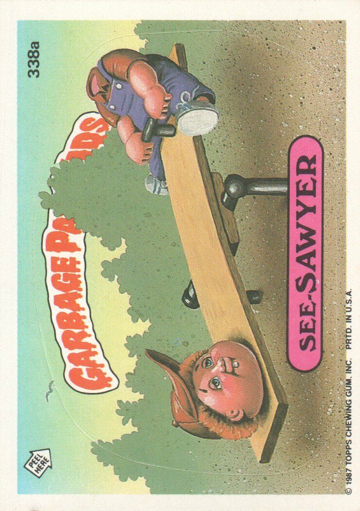 1987 Garbage Pail Kids Trading Cards #338a See-Sawyer