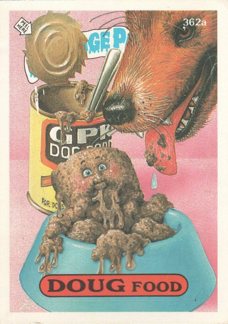 1987 Garbage Pail Kids Trading Cards #362a Doug Food