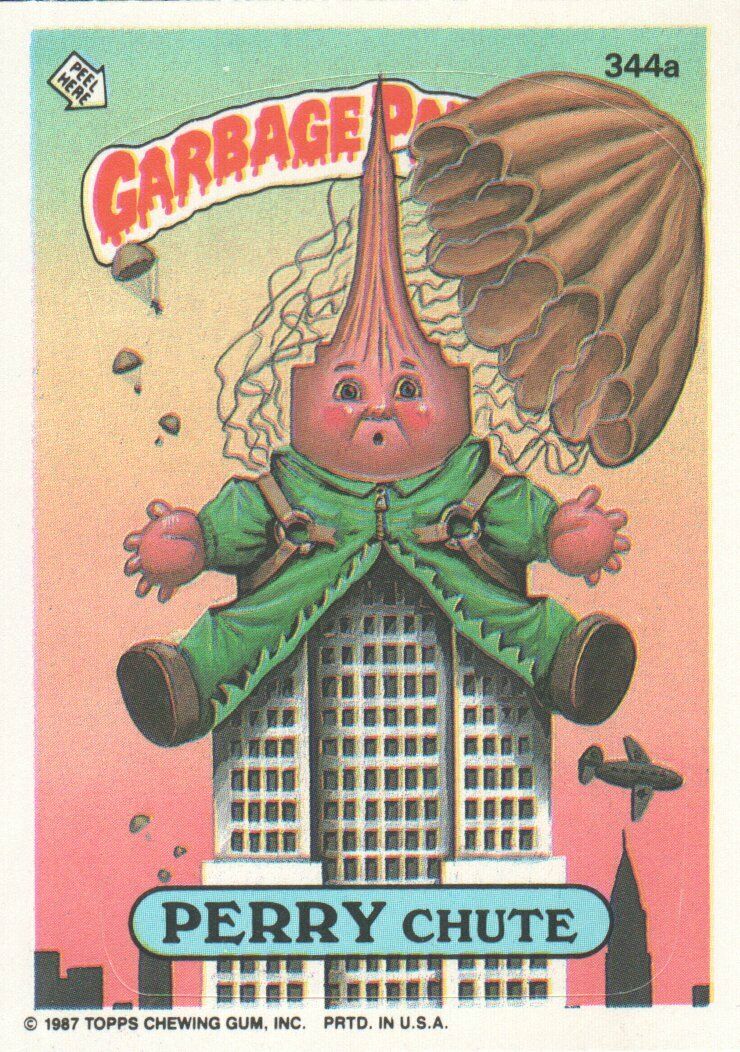 1987 Garbage Pail Kids Trading Cards #344a Perry Chute