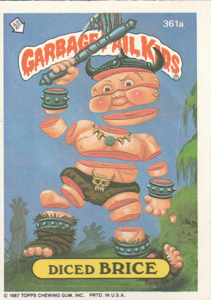 1987 Garbage Pail Kids Trading Cards #361a Diced Brice
