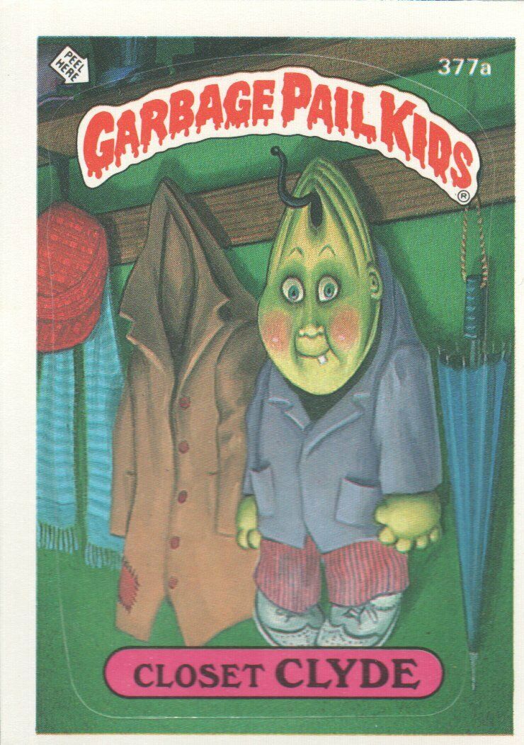 1987 Garbage Pail Kids Trading Cards #377a Closet Clyde