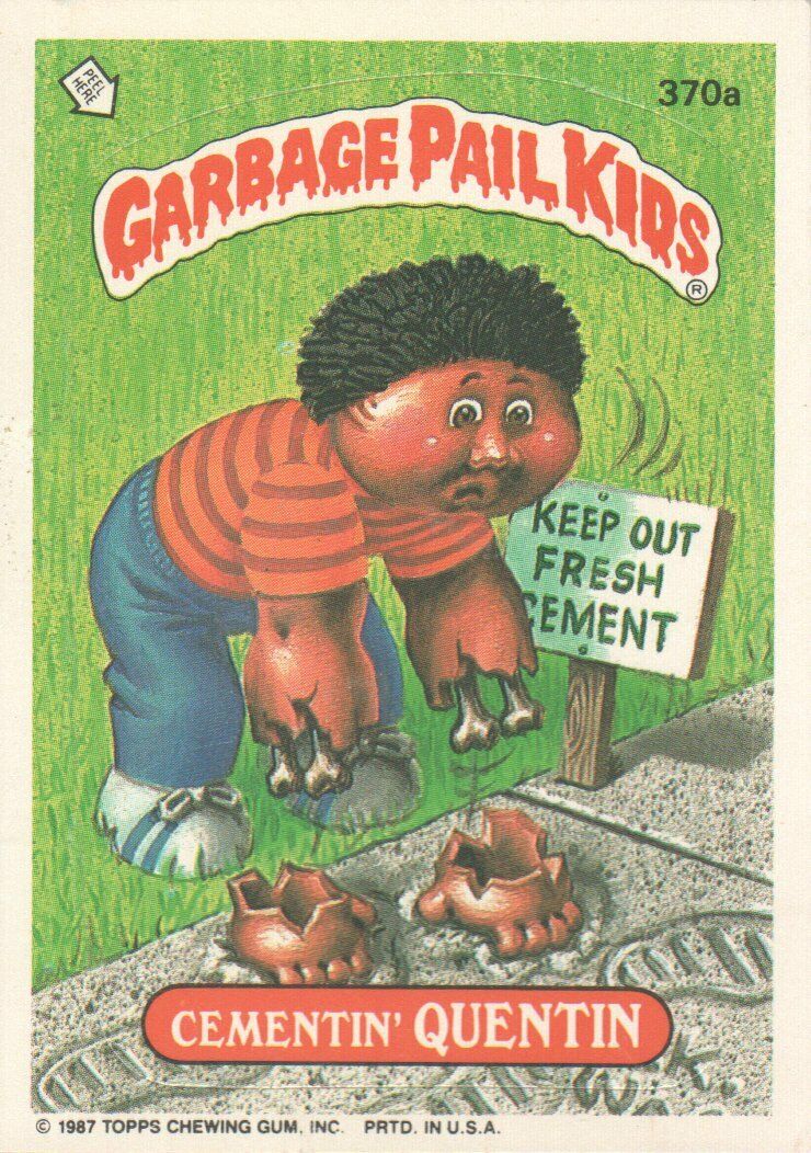 1987 Garbage Pail Kids Trading Cards #370a Cementin' Quentin